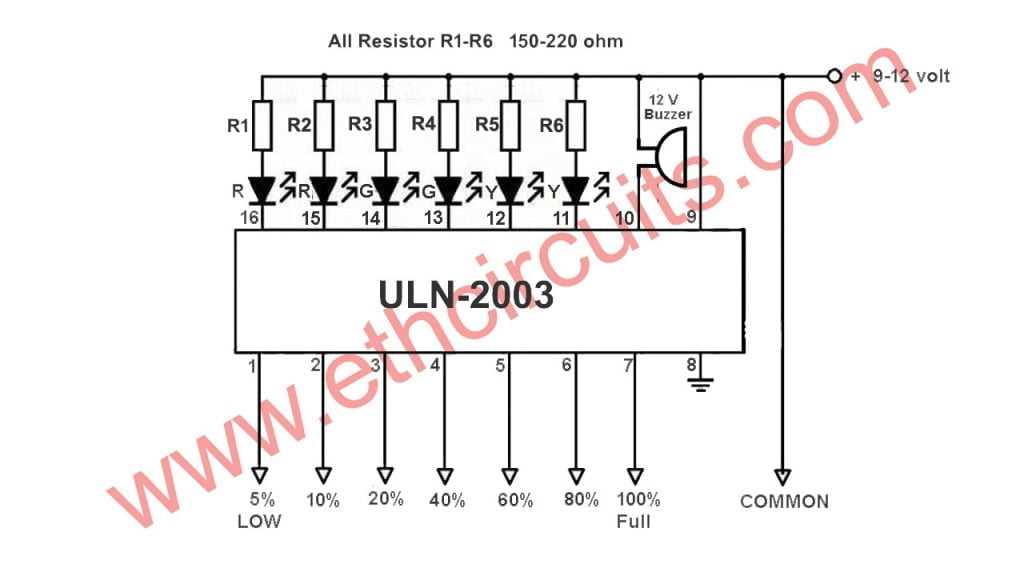water level detector circuit diagram