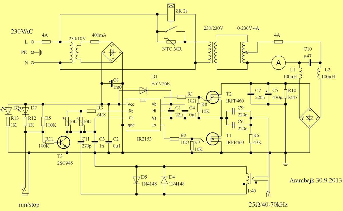 welding transformer circuit diagram