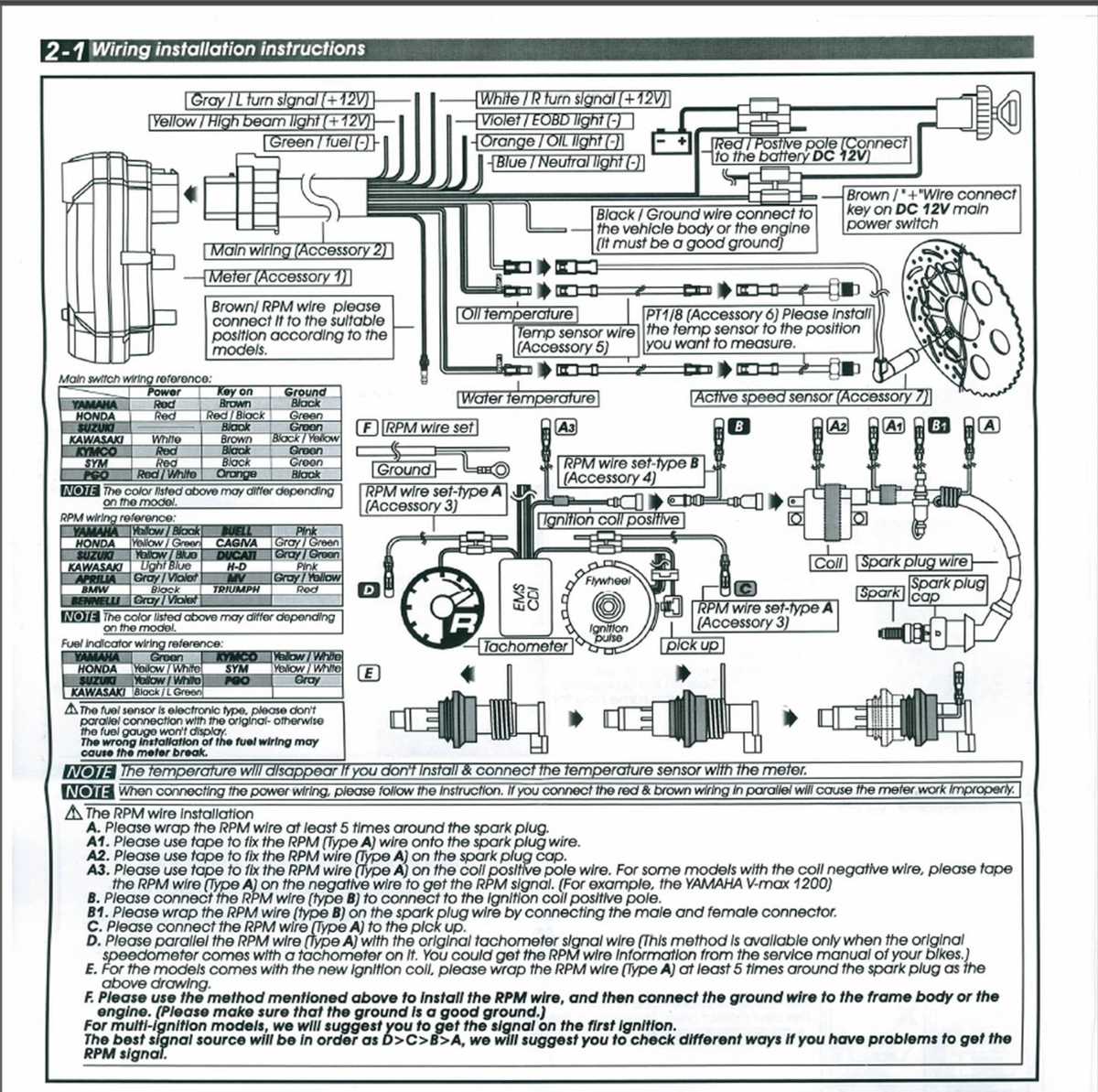 wiring diagram for tachometer