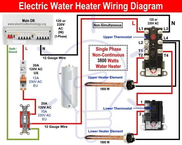 wiring electric water heater diagram