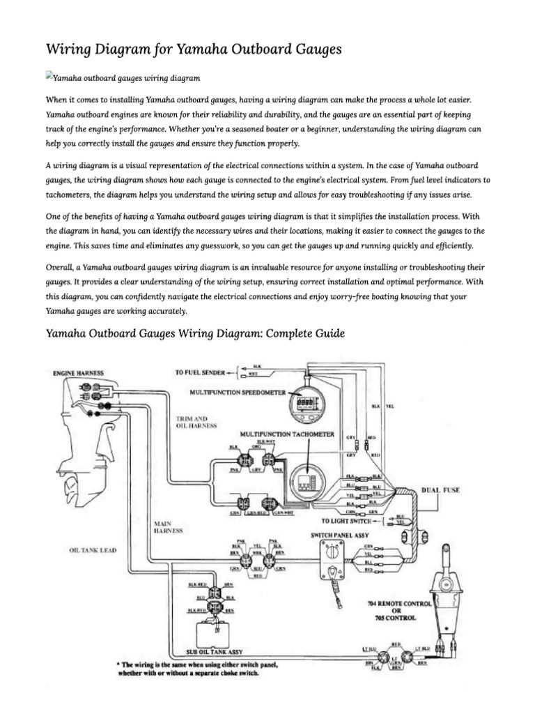 yamaha outboard wiring diagram gauges