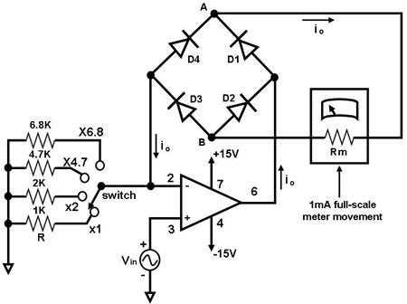 analog multimeter circuit diagram