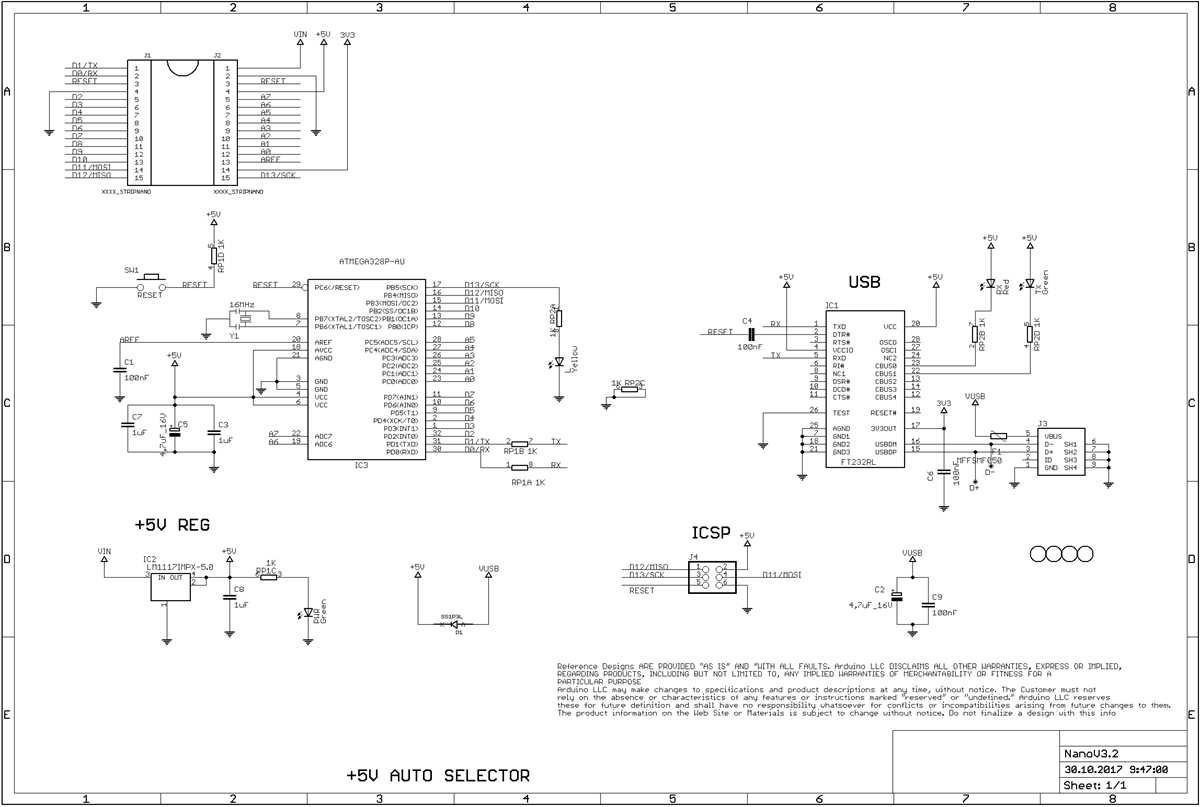 arduino nano schematic diagram