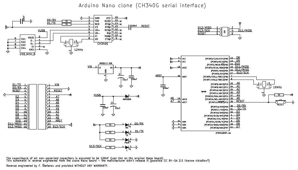 arduino nano schematic diagram