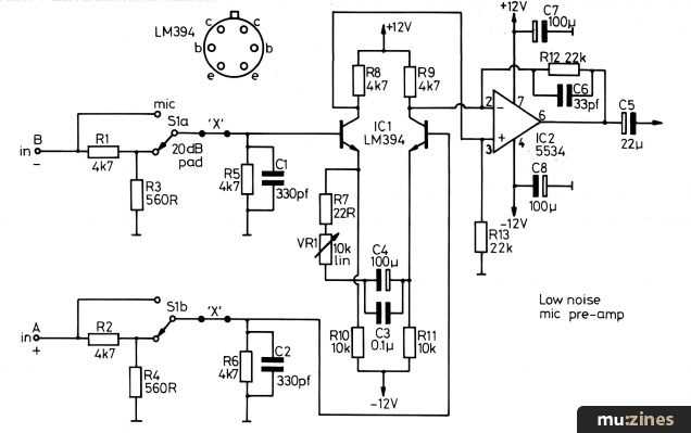 audio preamp circuit diagram