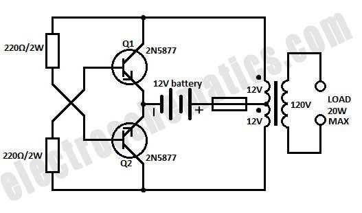 12v dc to 12v ac circuit diagram