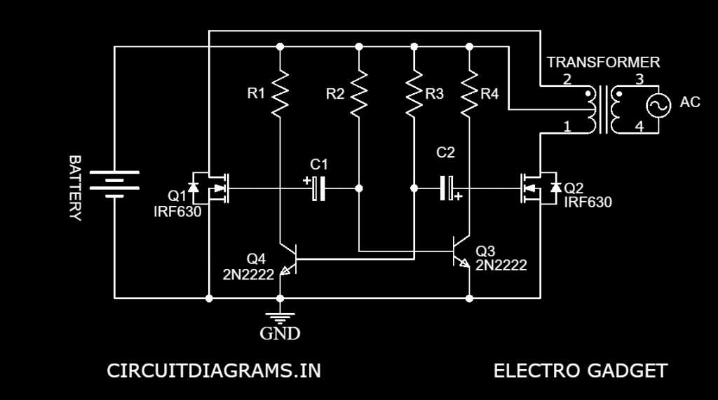 12 volt dc to 220 volt ac converter circuit diagram
