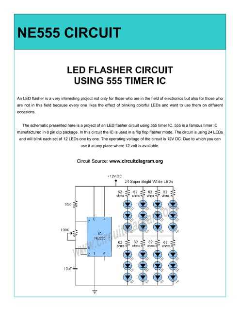 555 led flasher circuit diagram