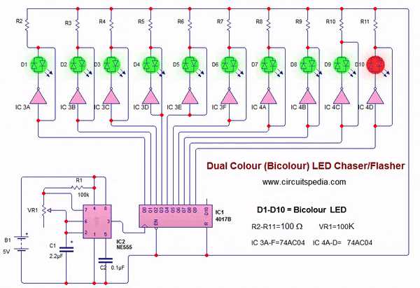 bi color led circuit diagram