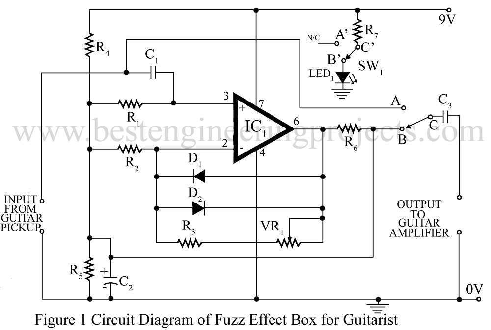 guitar effect circuit diagram