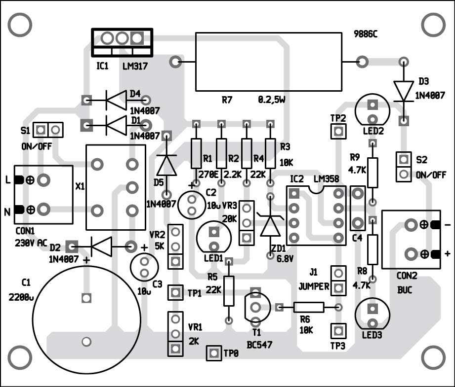 battery charging board circuit diagram