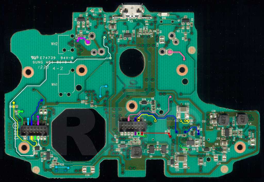 xbox one s controller circuit board diagram