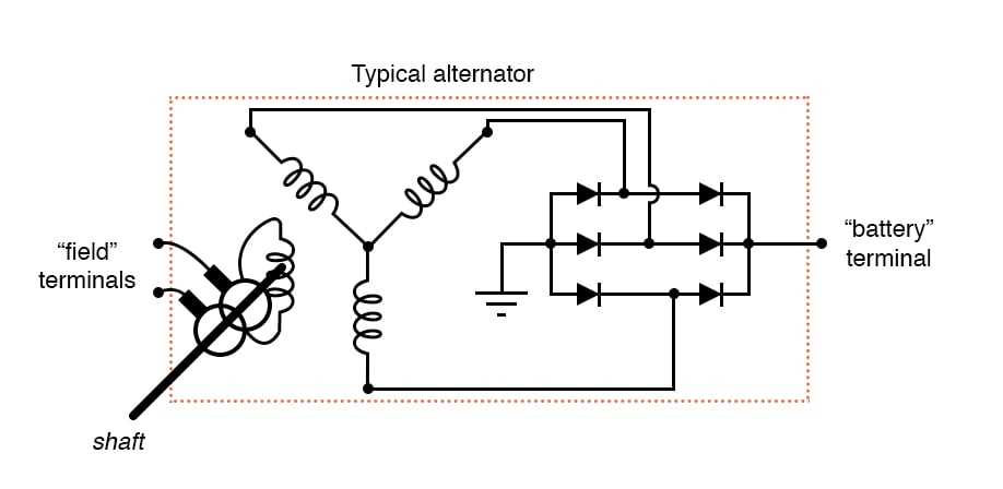 car alternator voltage regulator circuit diagram