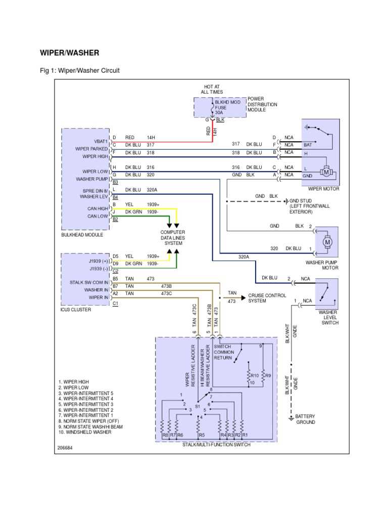 car wiper motor wiring diagram