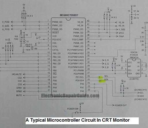 crt tv circuit board diagram repair