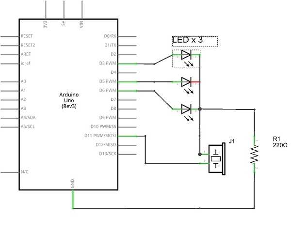 circuit diagram with buzzer