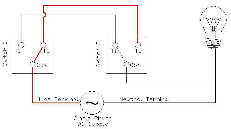 combination single pole 3 way switch wiring diagram