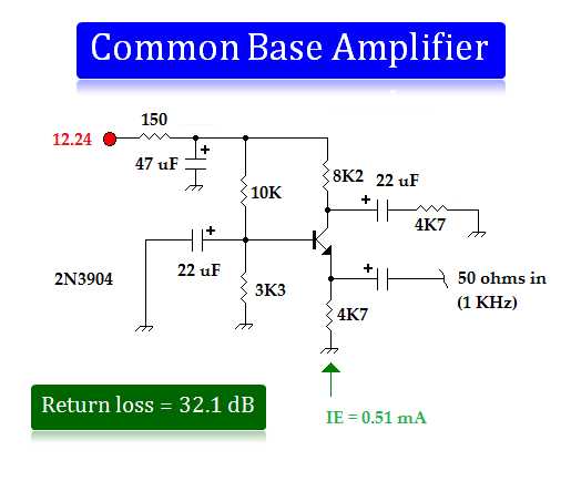 common base amplifier schematic diagram