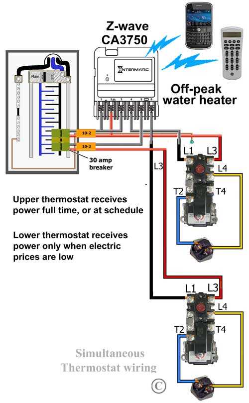 wiring electric water heater diagram