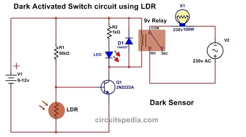dark activated switch circuit diagram