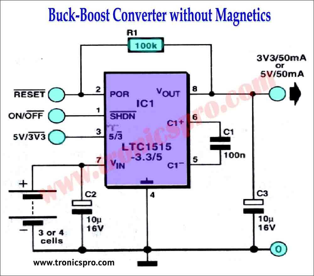 dc dc buck boost converter circuit diagram