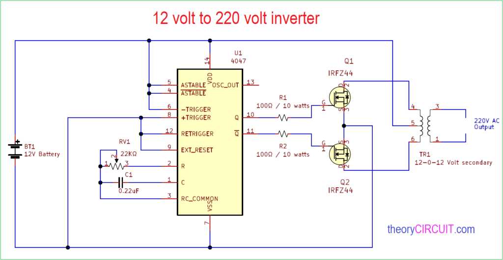 dc to ac converter circuit diagram