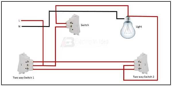 diagram of two way switch light wiring