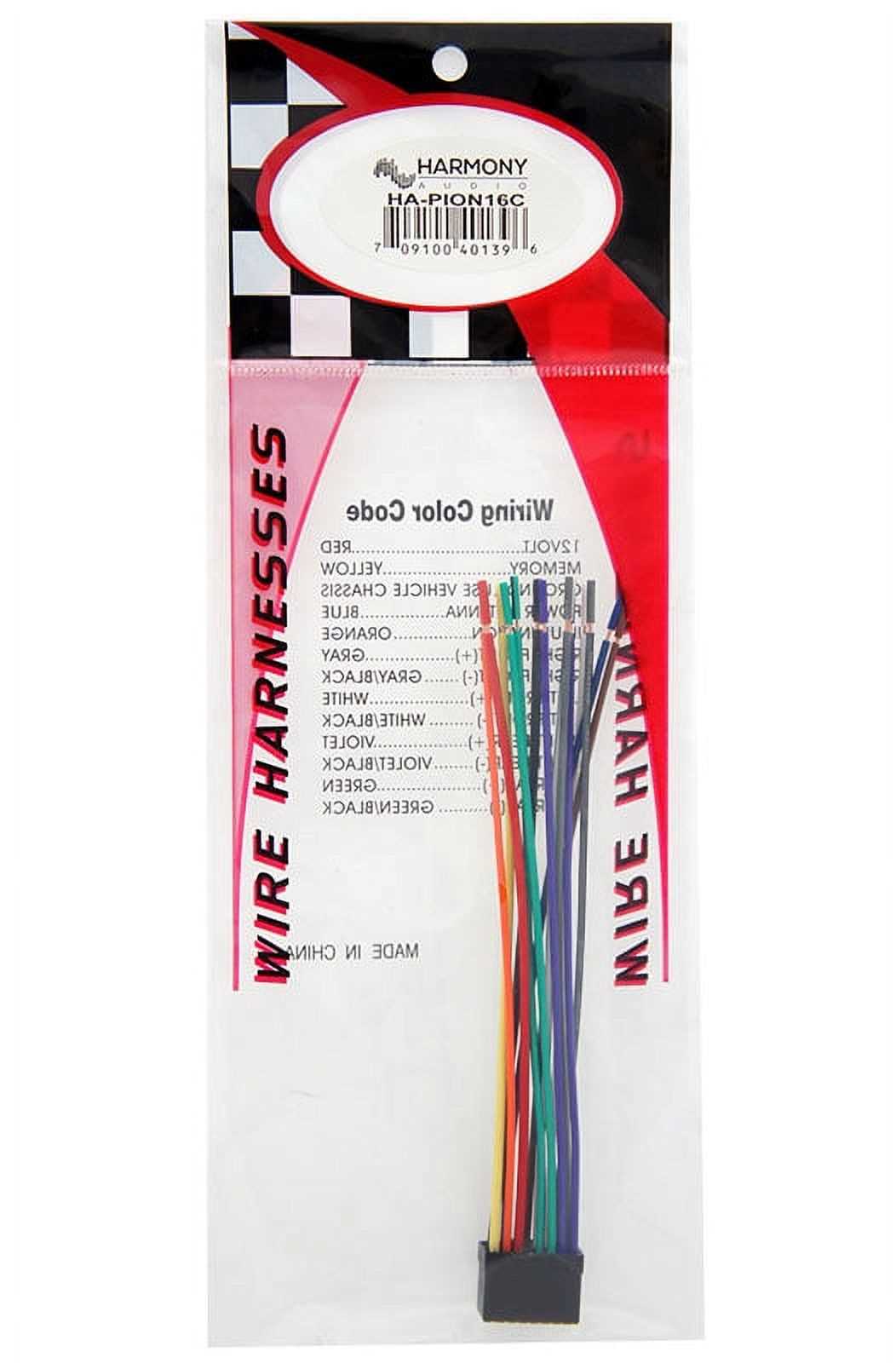 diagram pioneer wiring harness color code