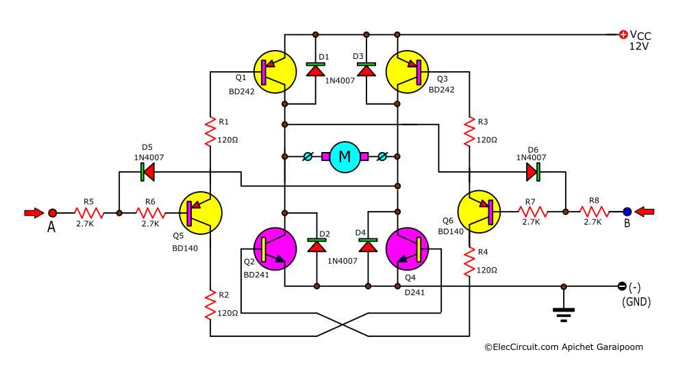 motor in circuit diagram