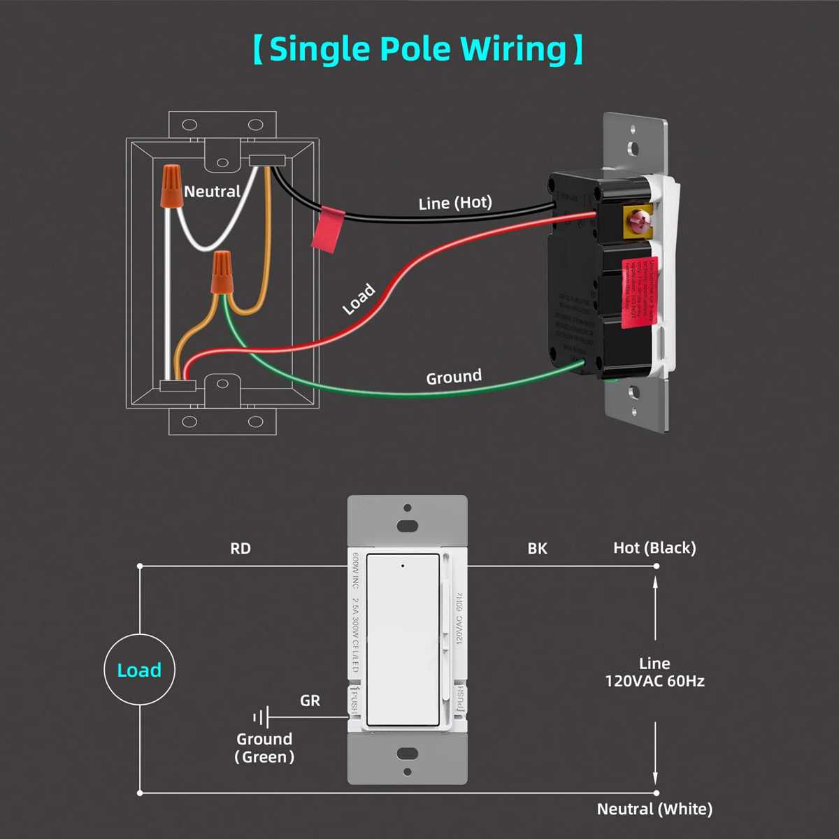 leviton single pole dimmer switch wiring diagram