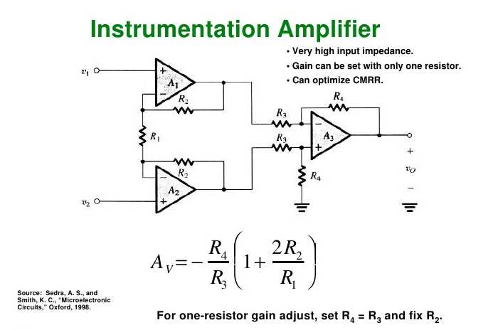 draw schematic diagram of instrumentation amplifier