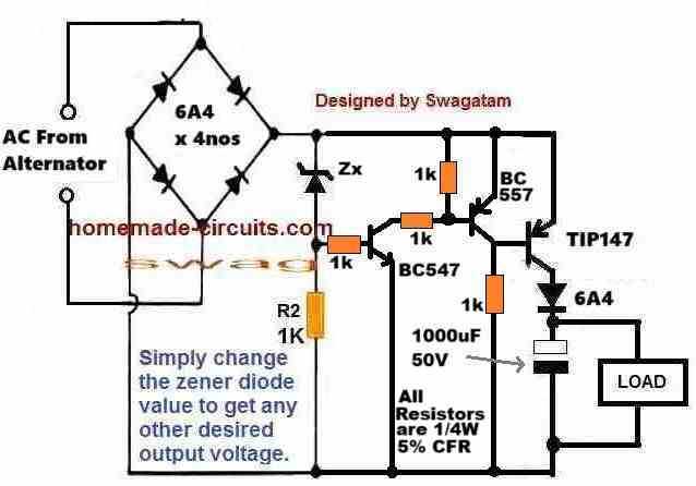 3 phase automatic voltage regulator circuit diagram