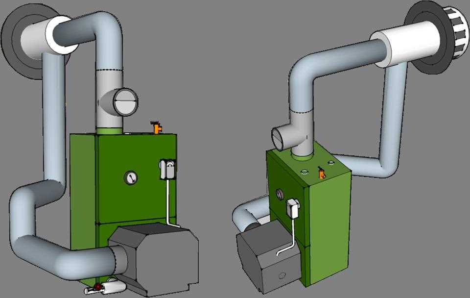 schematic diagram of a direct vent boiler installation