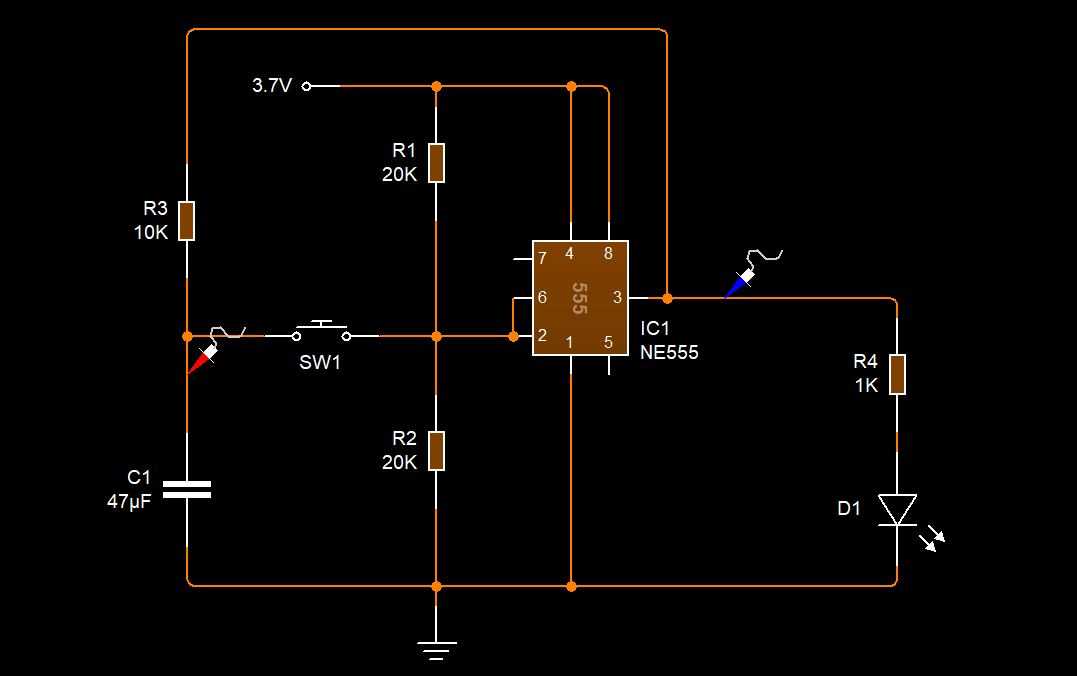 bistable 555 timer circuit diagram