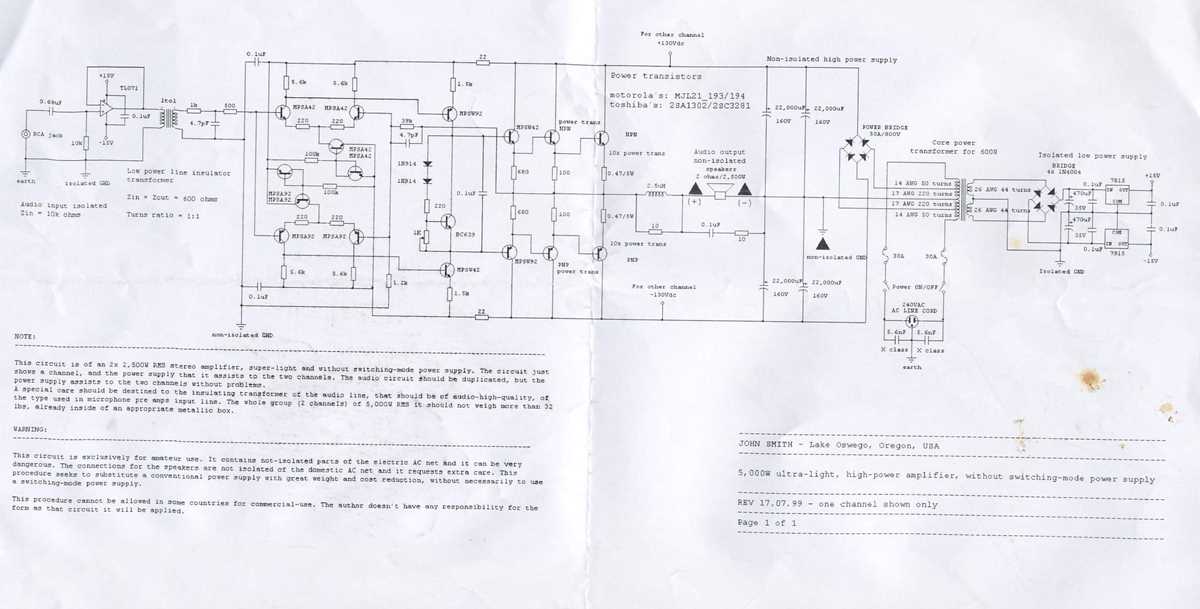 5000w audio amplifier circuit diagram