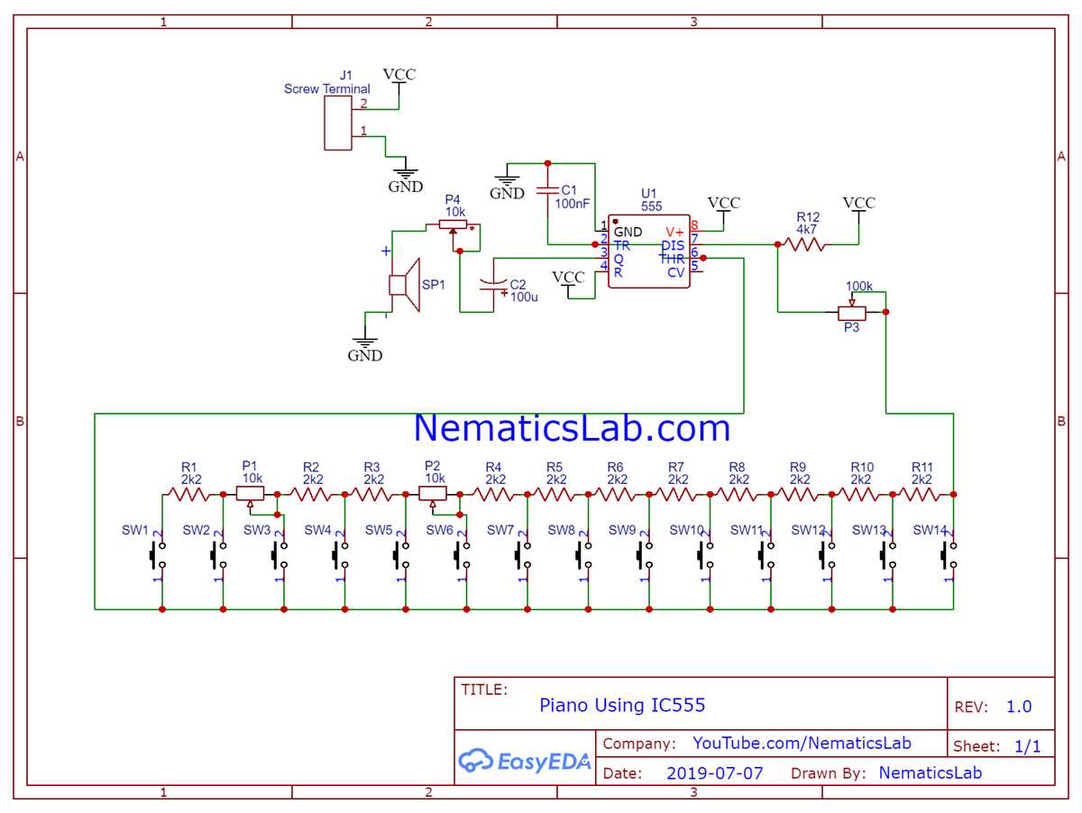 electronic piano circuit diagram