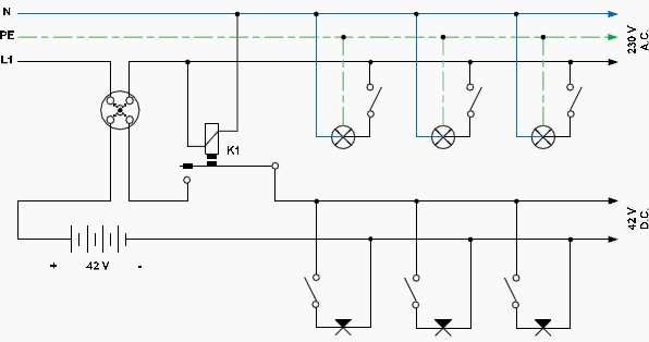 emergency light system circuit diagram