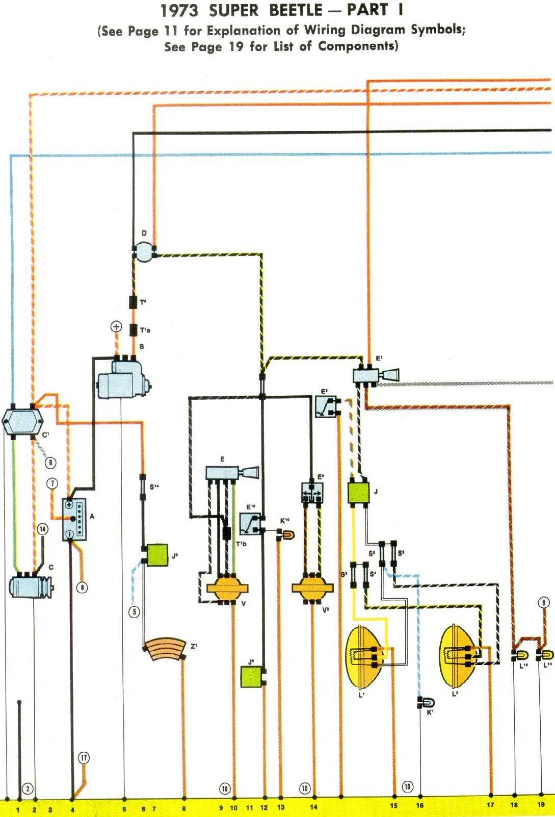 1973 vw wiring diagram