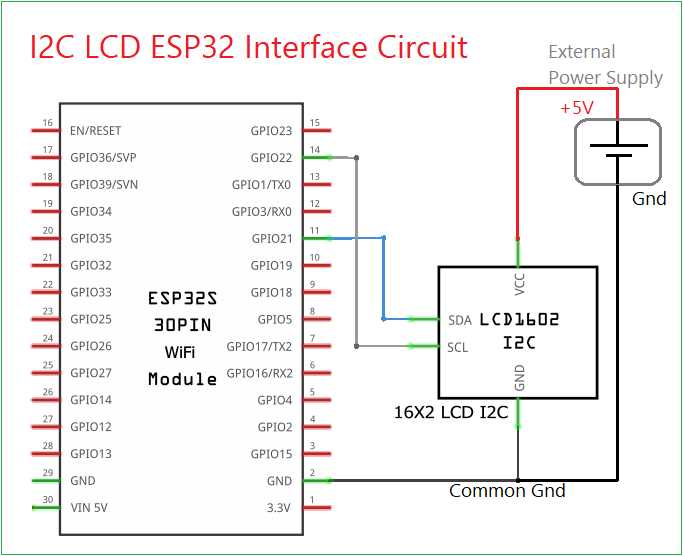 i2c lcd circuit diagram