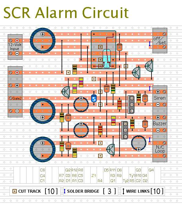 scr alarm circuit schematic diagram