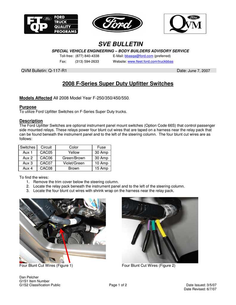 ford upfitter switches wiring diagram
