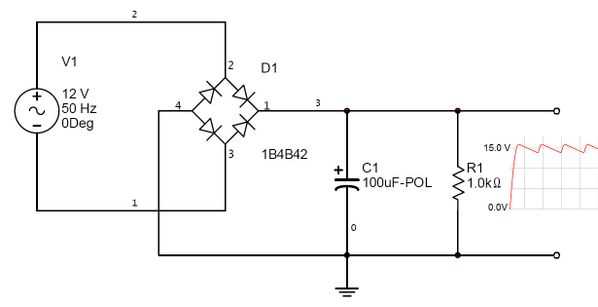full wave rectifier schematic diagram