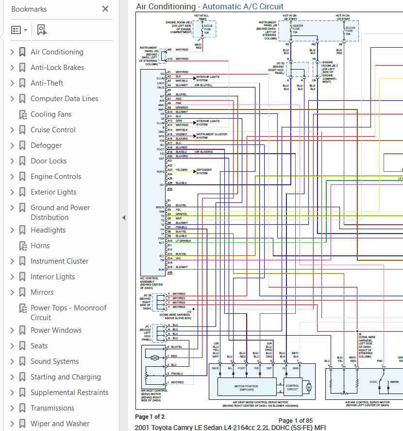 2001 toyota camry radio wiring diagram