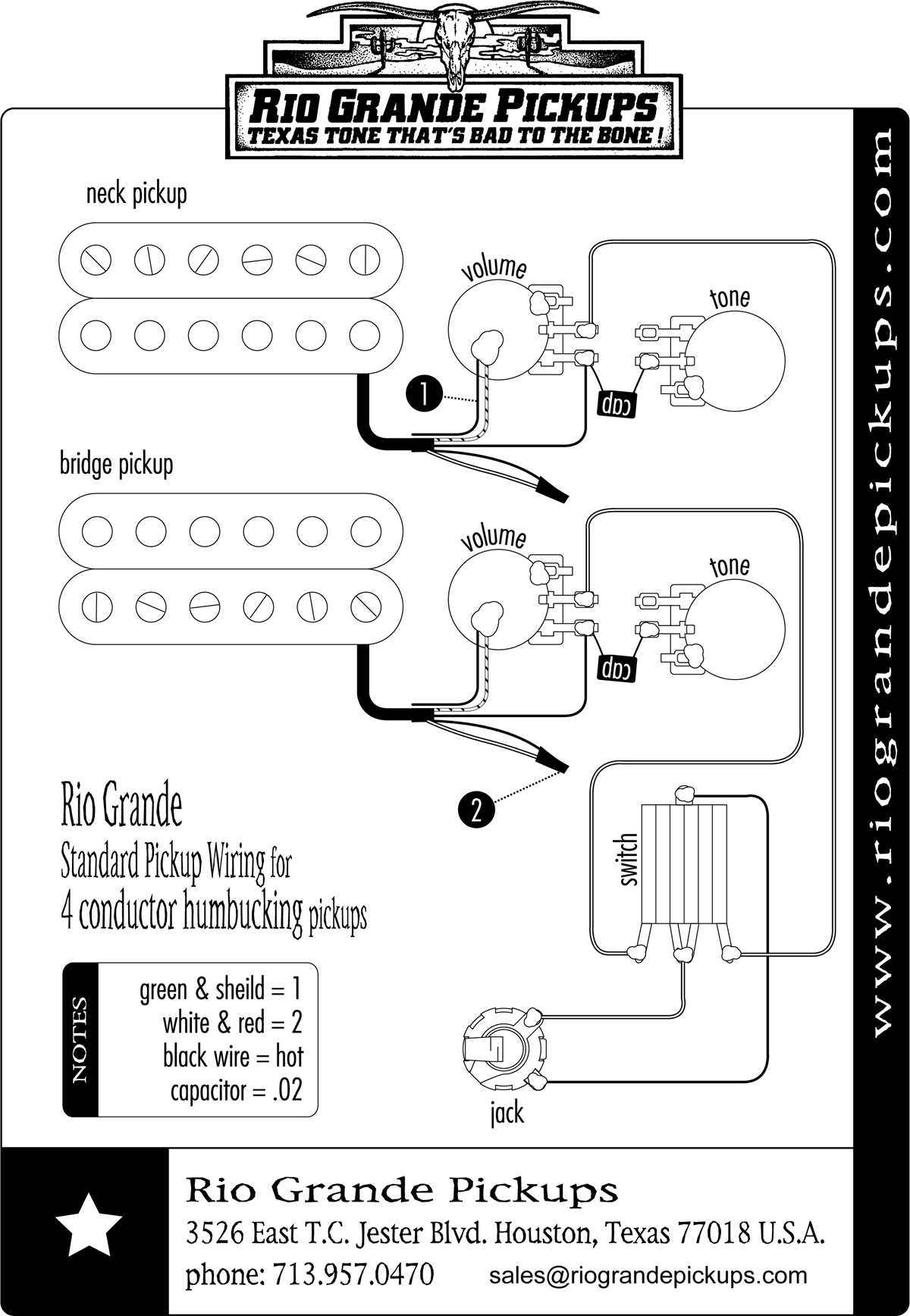 guitar pickups circuit diagram