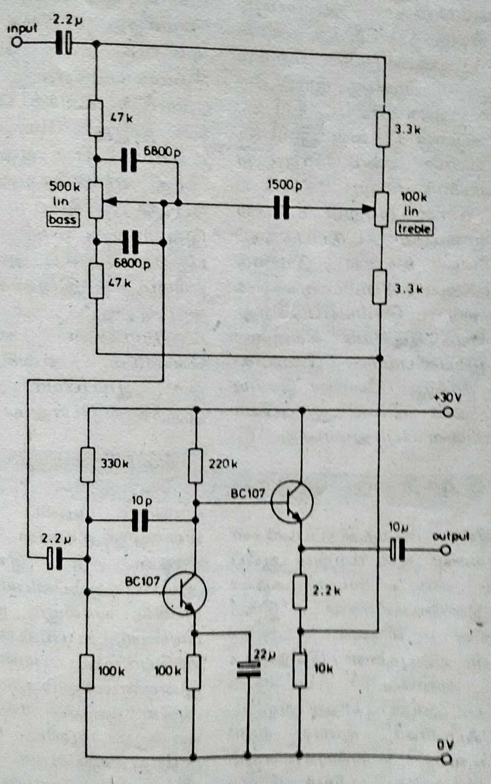 guitar tone control circuit diagram
