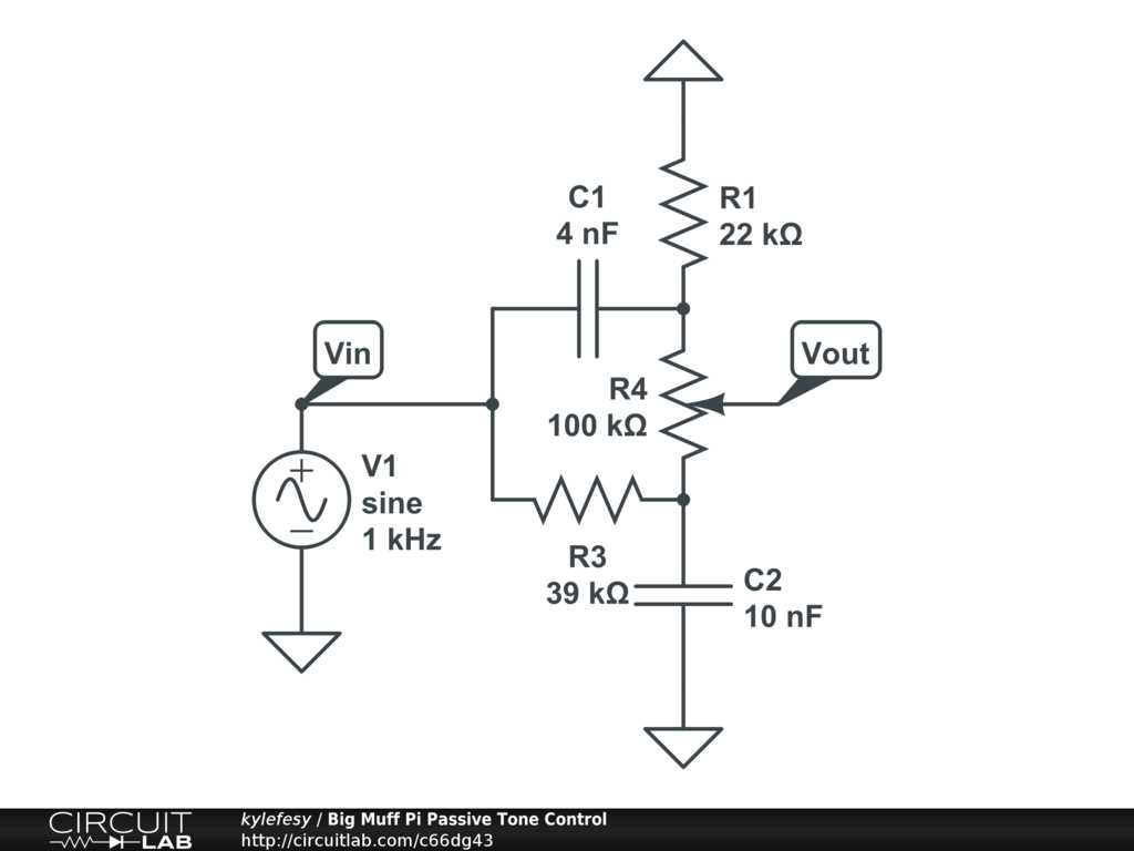 guitar tone control circuit diagram