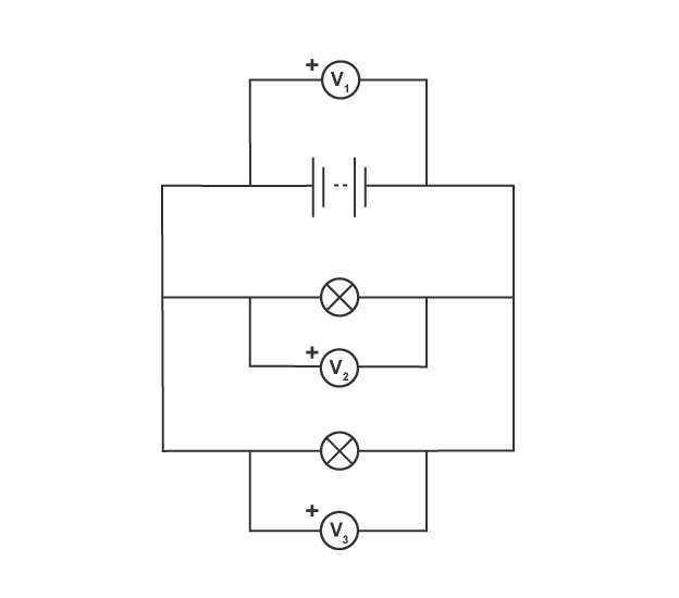 parallel circuit diagram with voltmeter