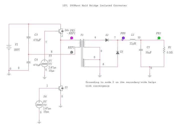 half bridge smps circuit diagram
