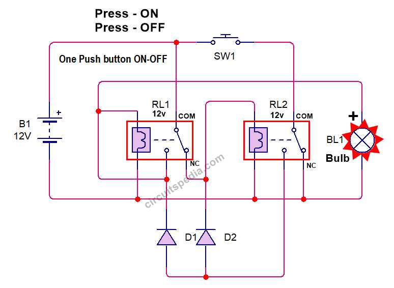 push button diagram circuit