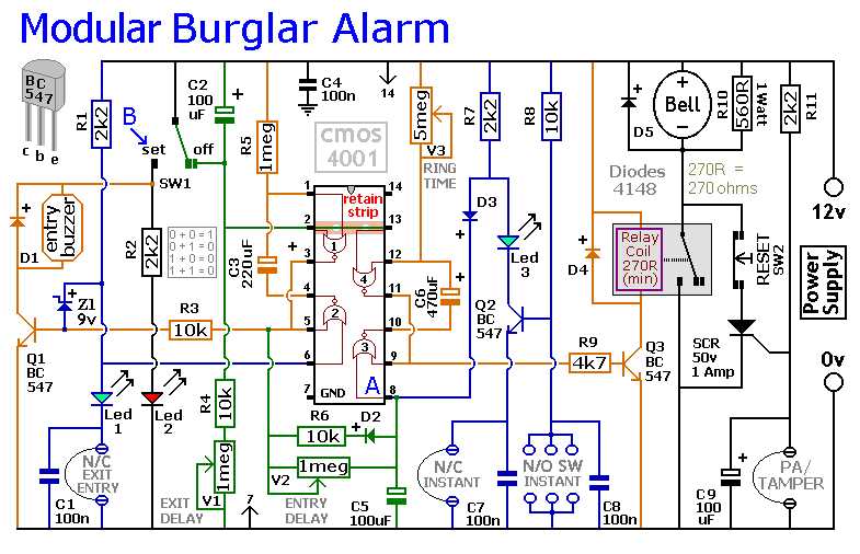 home security alarm system circuit diagram